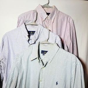 Polo Ralph Lauren Long Sleeve Dress Shirt Lot 3 Shirts